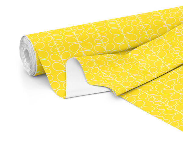 Fabric roll with Fern print in Lemon